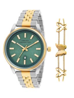 French Connection - Green Solid Gold Two Tone & Quartz Watch With Bracelet (FCGS04-A) (M)