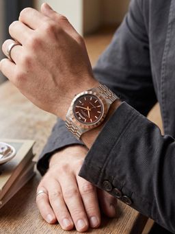 French Connection - Courant Classique Quartz Brown Dial Two-Tone Watch (FCN0211BRTM) (M)