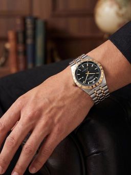 French Connection - Courant Classique Quartz Black Dial Two-Tone Watch (FCN0211BTM) (M)
