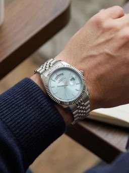 French Connection - Blue Day And Date Modern Dial Silver Stainless Steel Watch (FCND10SM) (M)
