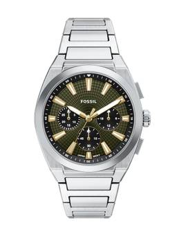 Fossil - Everett Silver Toned Men Quartz Green Watch (FS6183) (M)