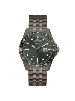 Guess - Men Round Green Stainless Steel Analog Watch (GW0220G6) (M)