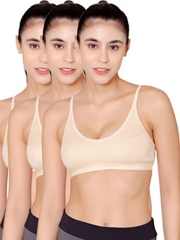 Bodycare - Pack of 3 Sports Bra In Peach Colour