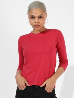 PINACOLADA - Women Solid Red Regular Fit Top