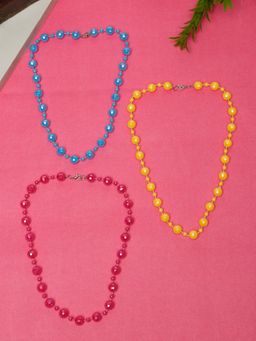 Stol'N - Beeded Necklaces - Blue, Yellow, Red (Pack of 3)