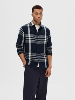 Selected - Dark Blue Check Full Sleeves Shirt