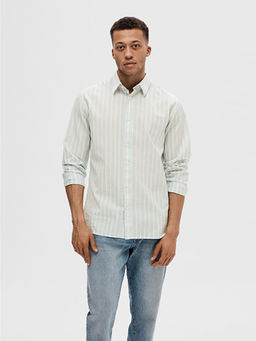 Selected - Light Blue Striped Linen Shirt