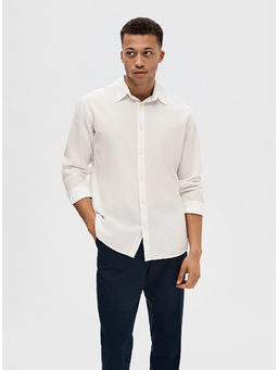 Selected - White Linen Full Sleeves Shirt