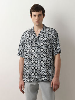 Selected - Blue Printed Short Sleeves Shirt
