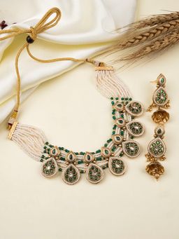 STILEADDA - Traditional Polki Beads Multistrand Jewellery Set