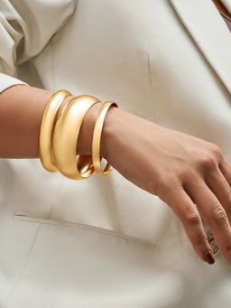 Joker and Witch - Joker & Witch Moon Melt Gold Chunky Bangles (Pack Of 3)