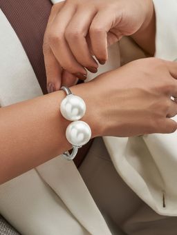 Joker and Witch - Joker & Witch Fairy Core Pearl Silver Chunky Bracelet