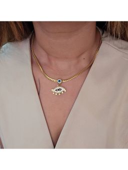 TAAHIRA JEWELLERY - Classic Women's Gold-Plated Evil Eye Necklace
