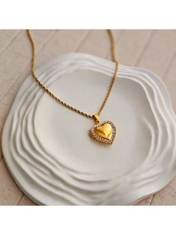 TAAHIRA JEWELLERY - Stylish Gold Plated Heart Necklace