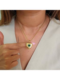 TAAHIRA JEWELLERY - Gold Plated Stainless Steel Heart Necklace