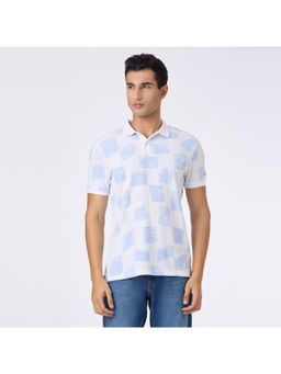 Pepe Jeans - Men Blue All Over Print Short Sleeve Polo T-Shirt