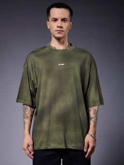 PRONK - Green Men Retro Washed Oversized T-Shirt