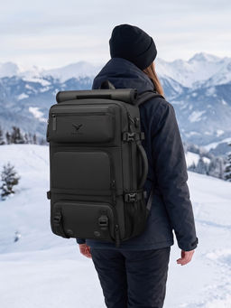 REDHORNS - Black Phantom Anti-Theft Backpack 3 In 1 Carry Multi-Compartment With 3 Digit Lock