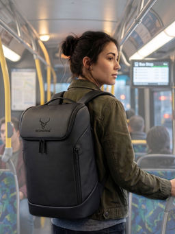 REDHORNS - Black Velocity Unisex Laptop Bag Anti-Theft 27L With Usb Charging