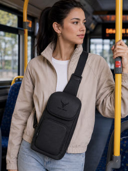 REDHORNS - Black Unisex Waterproof Anti-Theft Cross Body Bag