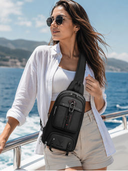 REDHORNS - Black Unisex Waterproof Anti-Theft Cross Body Bag