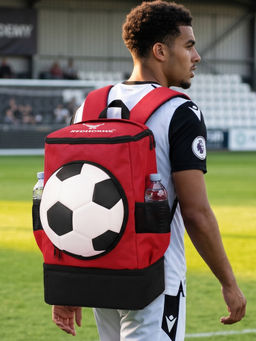 REDHORNS - Red Football Backpack Smart And Casual With 16-Inch Laptop Backpack
