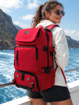 REDHORNS - Red Multifunctional 3-In-1 Travel Anti-Theft Handbag Multi-Purpose Backpack