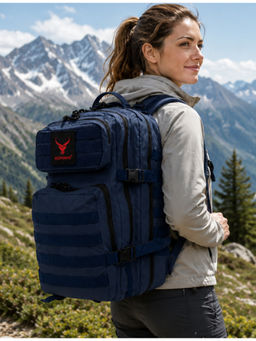 REDHORNS - Navy Blue Army Tactical 52L Multiple Pocket Trekking Rucksack Military Backpack