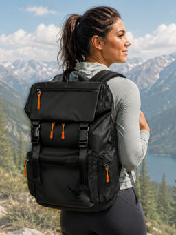 REDHORNS - Black 15.6-Inch Unisex Anti-Theft Travel Backpack Bag Hiking Bag