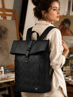 REDHORNS - Black Water Resistant Laptop Backpack For Unisex 25L Backpack