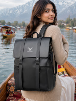 REDHORNS - Black Water Resistant Laptop Backpack For Unisex 25L Backpack