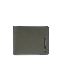 Tommy Hilfiger - Men Global Coin Leather Wallet Naarden - Olive Rfid Protected