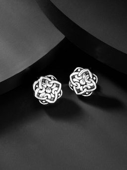 Peora - 925 Sterling Silver Oxidised Small Antique Stud Earrings Jewellery-PF17E70