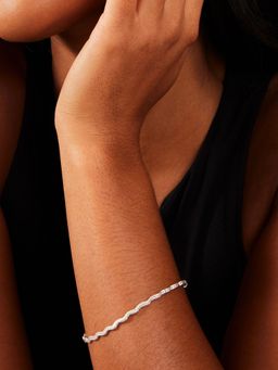 Accessorize London - Womens Sterling Silver-plated Wiggle Chain Bracelet