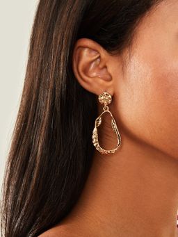 Accessorize London - Womens Gold Twisted Teardrop Earrings