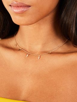 Accessorize London - Womens Gold Leaf Station Necklace