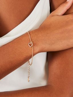 Accessorize London - Womens Gold Heart Pave Bracelet