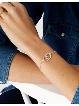 Accessorize London - Womens Silver Linked Circle Bracelet