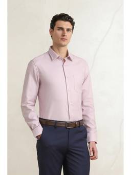 Louis Philippe - Men Pink Classic Fit Full Sleeves Formal Shirt