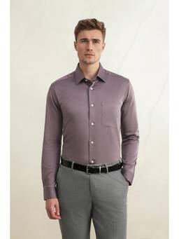 Louis Philippe - Men Mauve Classic Fit Full Sleeves Formal Shirt