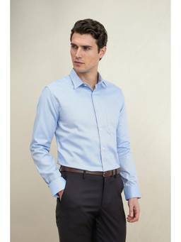 Louis Philippe - Men Light Blue Classic Fit Full Sleeves Formal Shirt