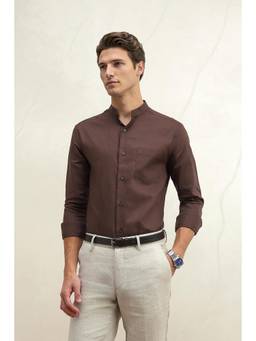 Louis Philippe - Men Brown Classic Fit Full Sleeves Casual Shirt