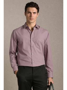 Louis Philippe - Men Mauve Classic Fit Full Sleeves Casual Shirt