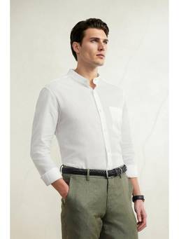 Louis Philippe - Men White Classic Fit Full Sleeves Casual Shirt