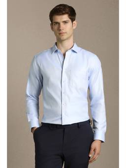 Louis Philippe - Men Light Blue Slim Fit Full Sleeves Formal Shirt