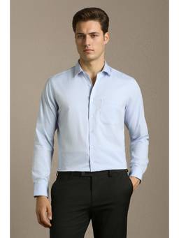Louis Philippe - Men Light Blue Slim Fit Full Sleeves Formal Shirt