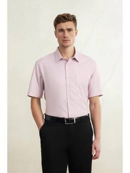 Louis Philippe - Men Pink Classic Fit Half Sleeves Formal Shirt