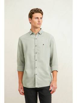 Louis Philippe - Men Light Green Slim Fit Full Sleeves Casual Shirt