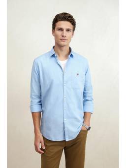 Louis Philippe - Men Light Blue Slim Fit Full Sleeves Casual Shirt