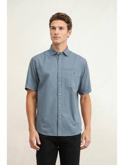Louis Philippe - Men Blue Regular Fit Half Sleeves Casual Shirt